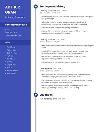 Catering Associate Resume