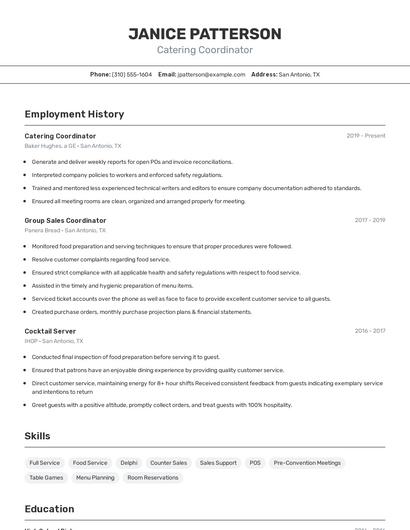 Resume example 2