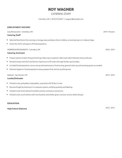 Catering Staff Resume
