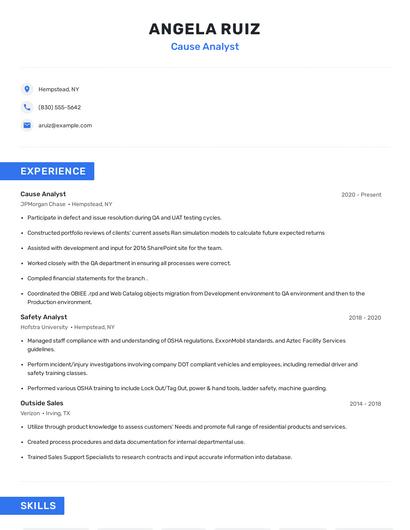 Cause Analyst Resume