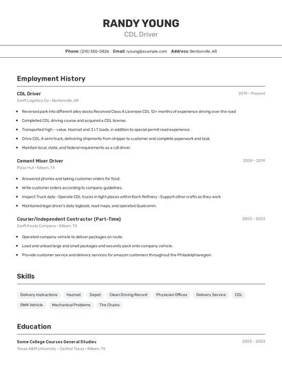Resume example 2
