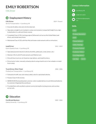 Resume example 4