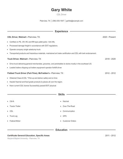 Resume example 1