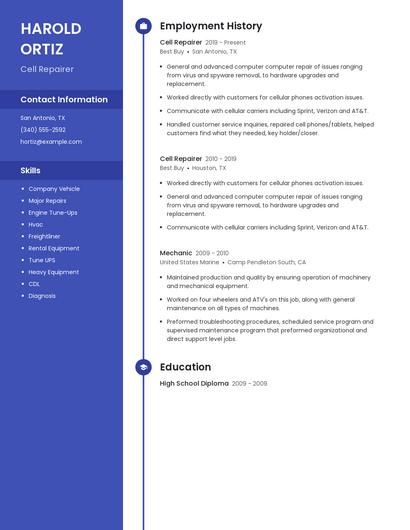 Cell Repairer Resume