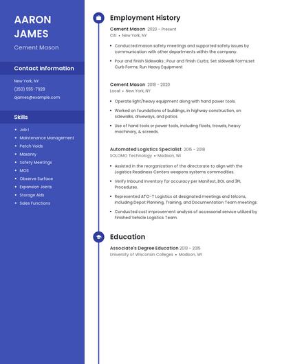 Cement Mason Resume