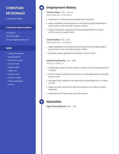 Cement Mixer Resume