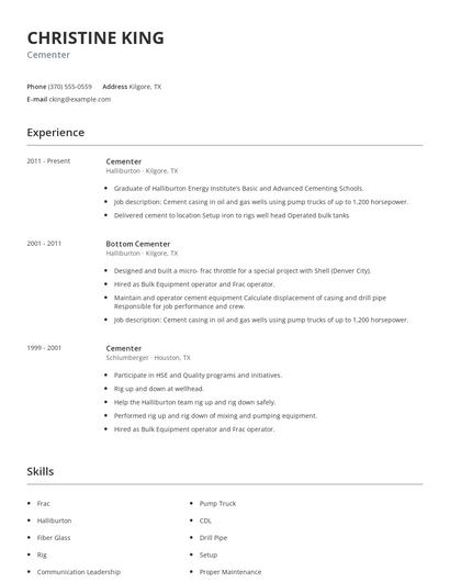 Cementer Resume