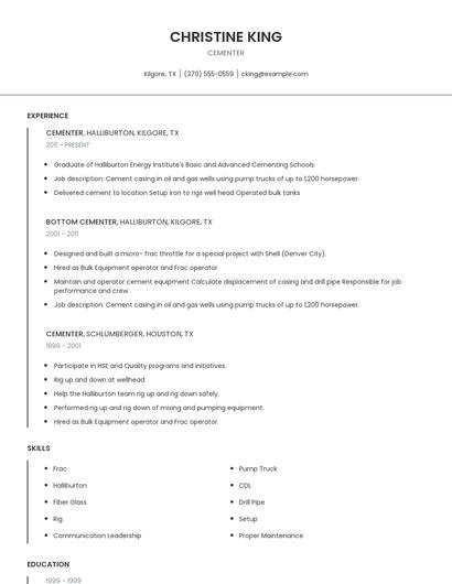 Cementer Resume