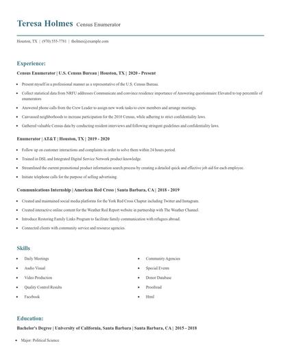 Census Enumerator Resume