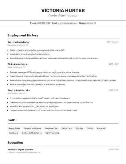 Resume example 2