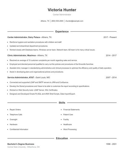 Resume example 1