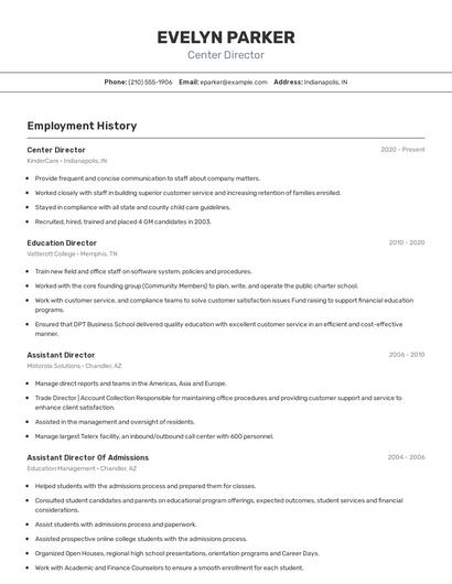 Resume example 2