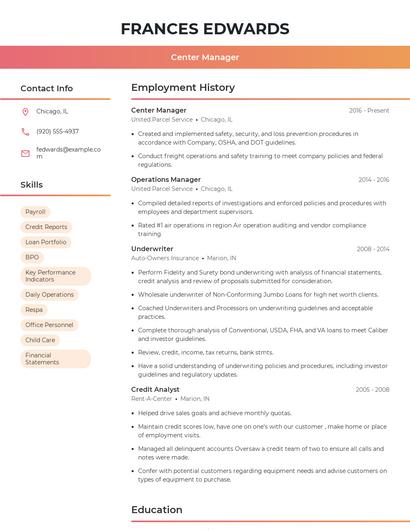 Resume example 3