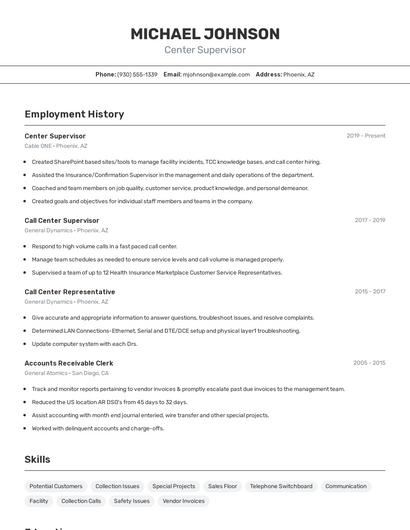 Resume example 2