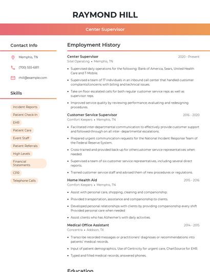 Resume example 3