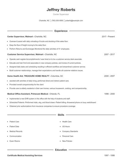 Resume example 1