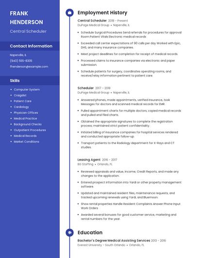 Central Scheduler Resume