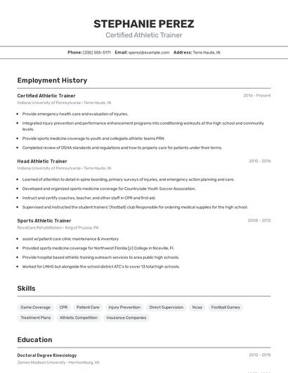 Resume example 2