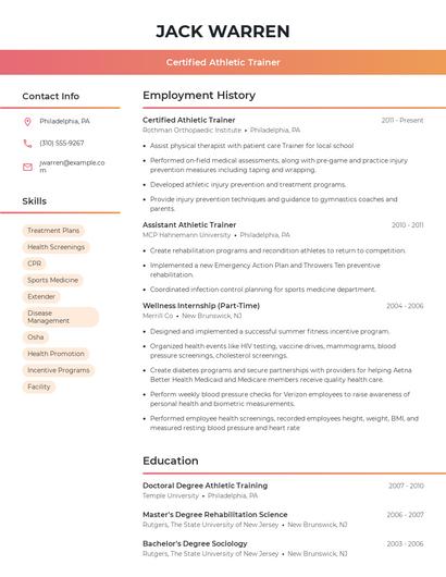 Resume example 3