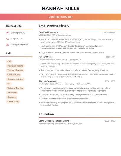 Resume example 3