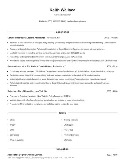 Resume example 1