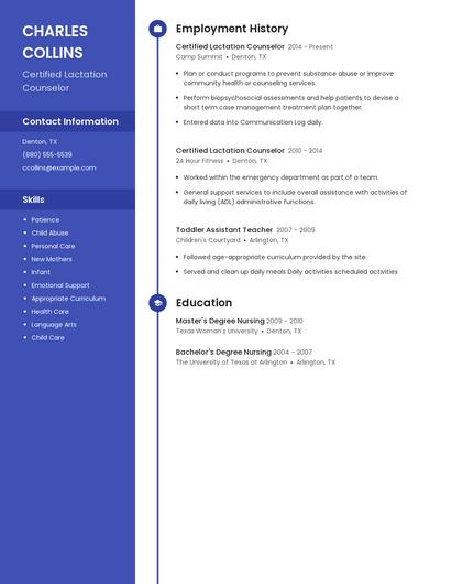 Certified Lactation Counselor Resume
