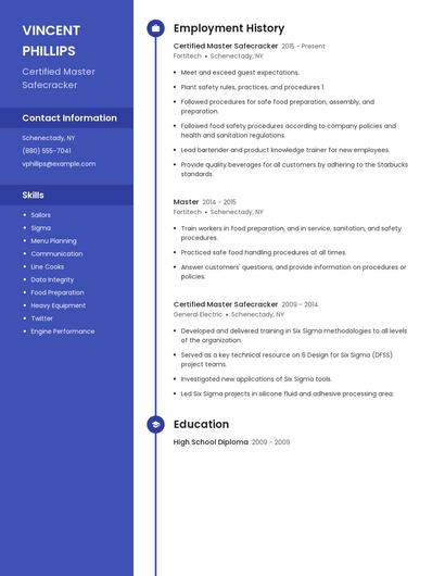 Certified Master Safecracker Resume