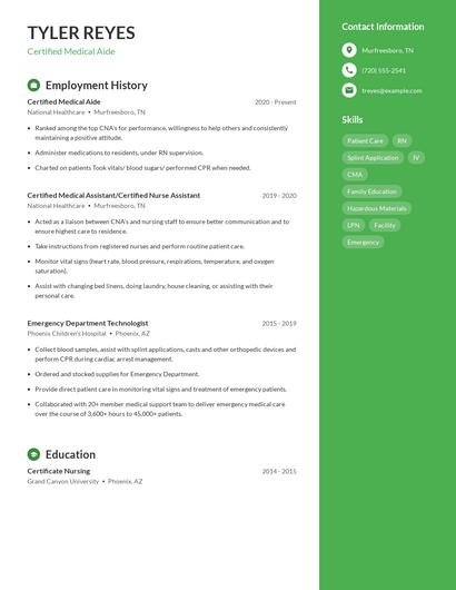 Resume example 5
