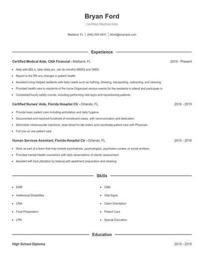 Resume example 1