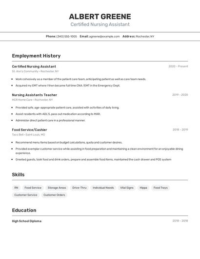 Resume example 2