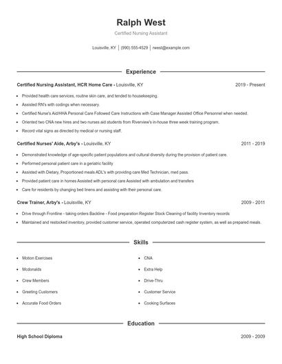 Resume example 1