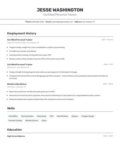 Resume example 2