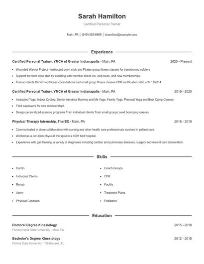 Resume example 1