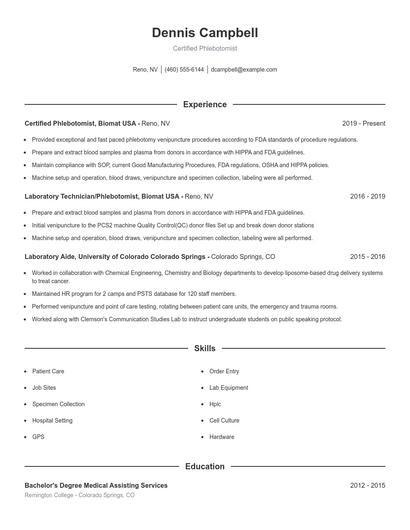 Resume example 1