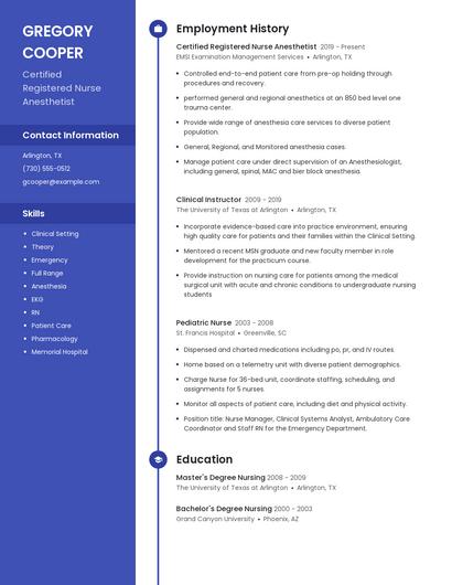Resume example 5