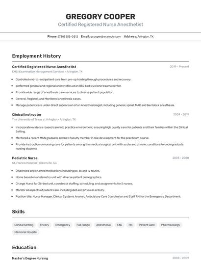 Resume example 2
