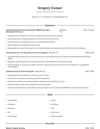 Resume example 1