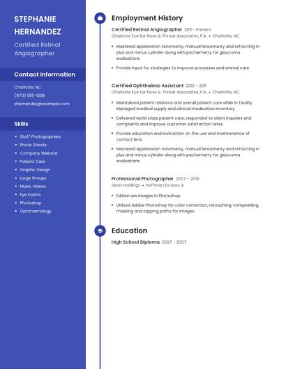 Certified Retinal Angiographer Resume