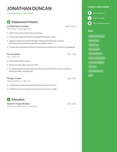 Resume example 5