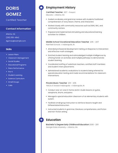 Resume example 4