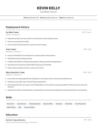 Resume example 2