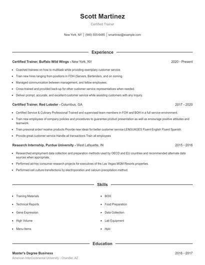 Resume example 1