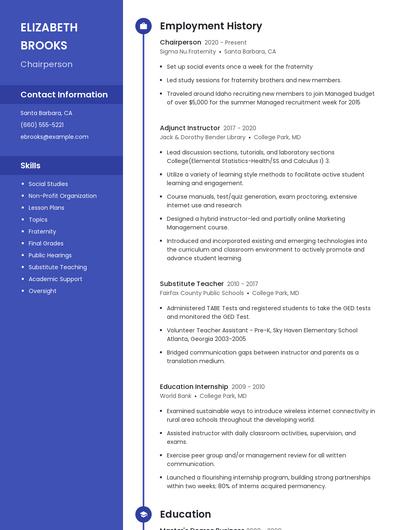 Resume example 4