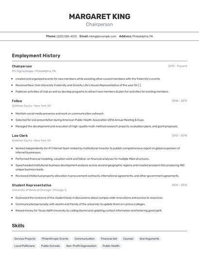 Resume example 2