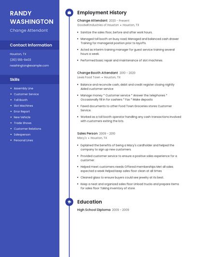 Change Attendant Resume