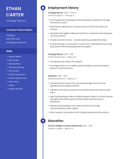 Change Person Resume