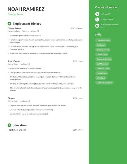 Change Person Resume