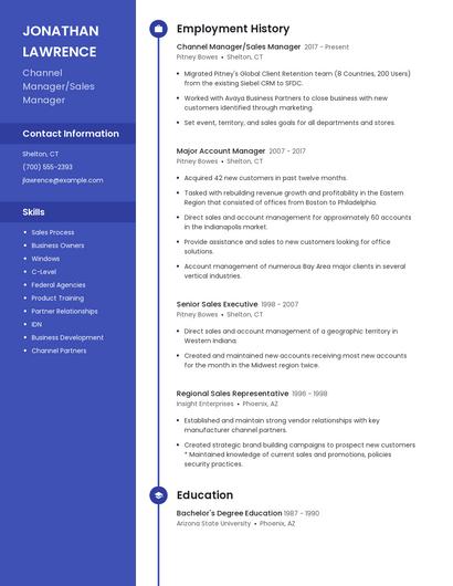 Channel Manager/Sales Manager Resume