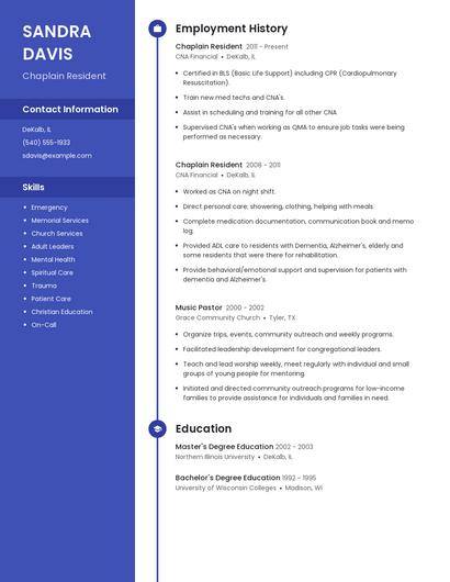 Chaplain Resident Resume