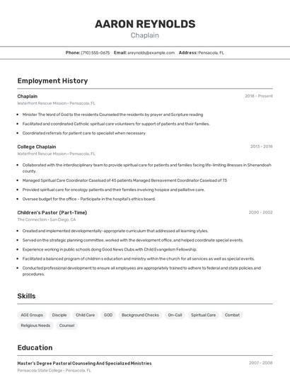 Resume example 2